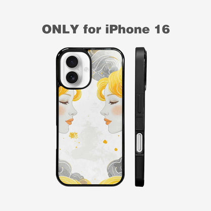 iPhone 16 Case — Gemini Twins Zodiac Pattern Seamless Repeat, Personalized Phone Case
