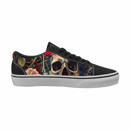WOMEN'S Skulls Roses Melting Skulls Lace-Up Canvas Kaleidoscope Custom Sneakers
