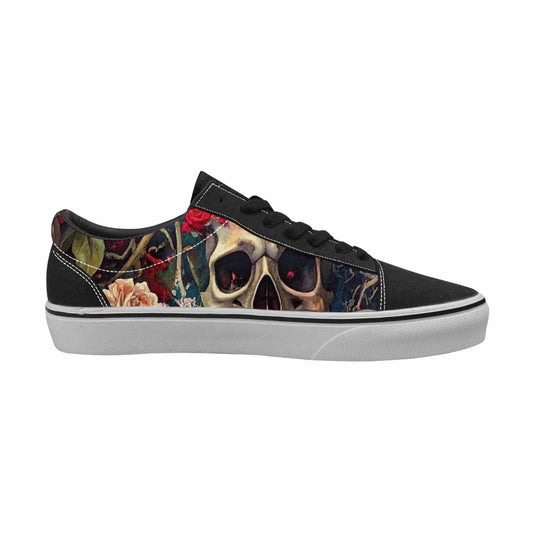 WOMEN'S Skulls Roses Melting Skulls Lace-Up Canvas Kaleidoscope Custom Sneakers