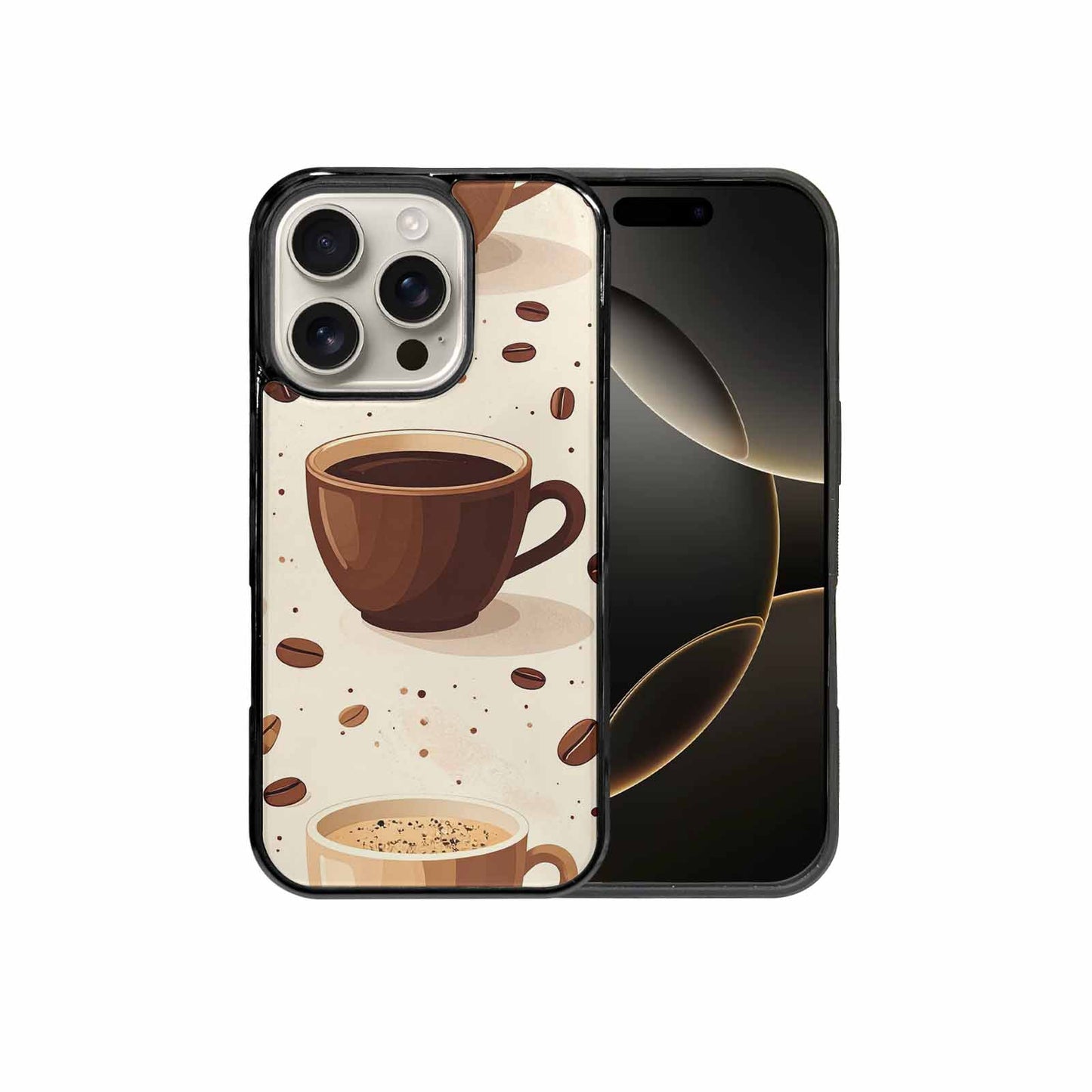 iPhone 16 Pro Case — Coffee Cup And Bean Pattern Seamless, Customized Protective Case