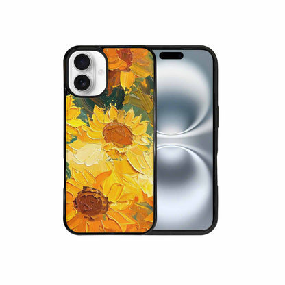iPhone 16 Plus Case — Impressionist Sunflower Brushstroke Pattern Hundreds Of, Personalized Phone Case