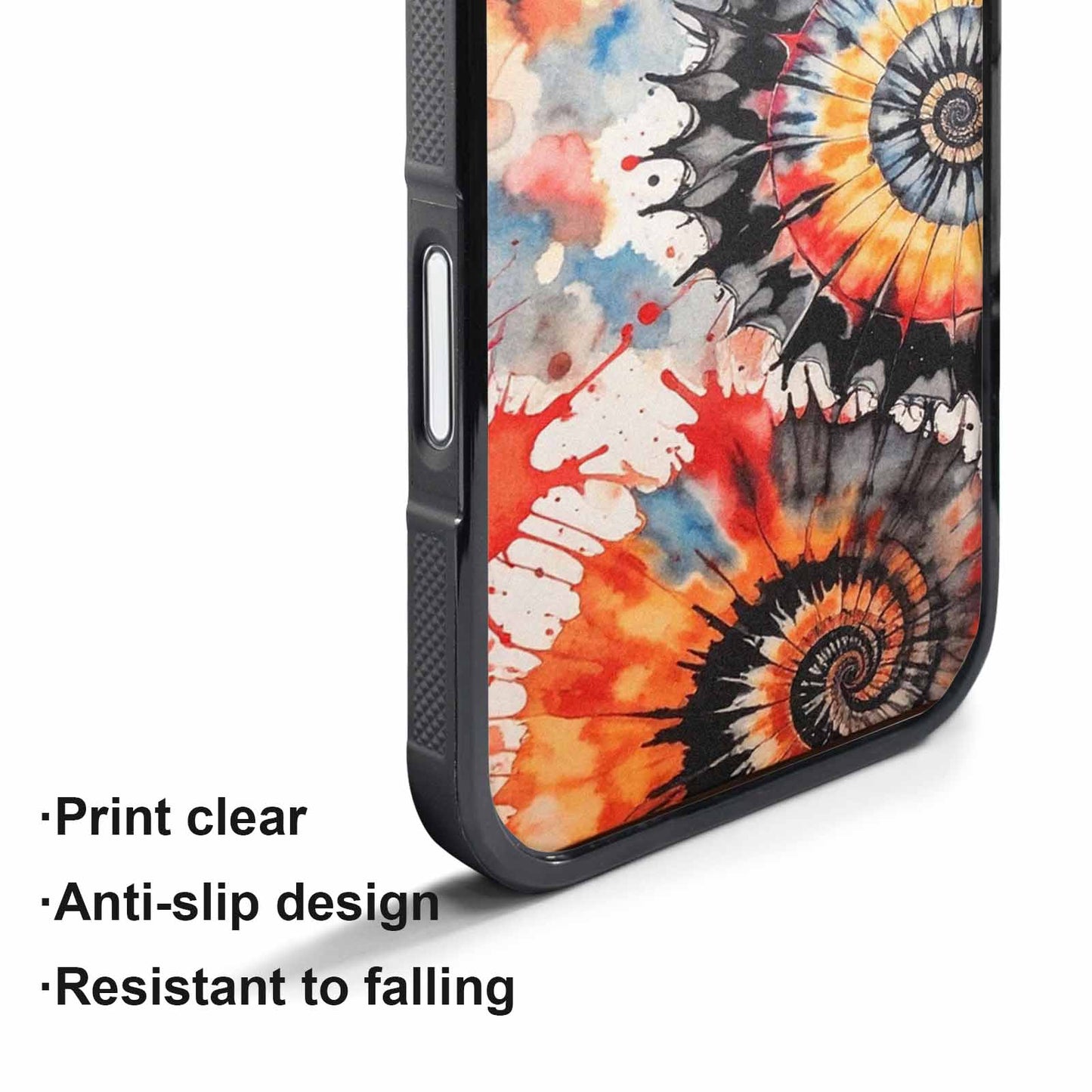 iPhone 17 Air Case — Tie Dye Swirls Black Red Tie, Custom Phone Case
