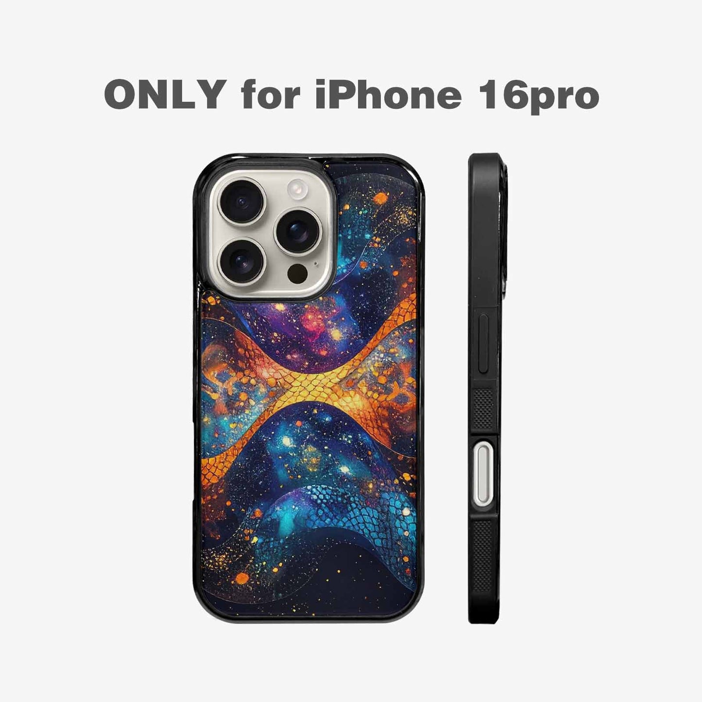 iPhone 16 Pro Case — Galaxy Snake Print Custom, Custom Printed Phone Case
