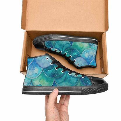 WOMEN'S Mermaid Scale High Top Canvas Aesthetic Custom Shoes