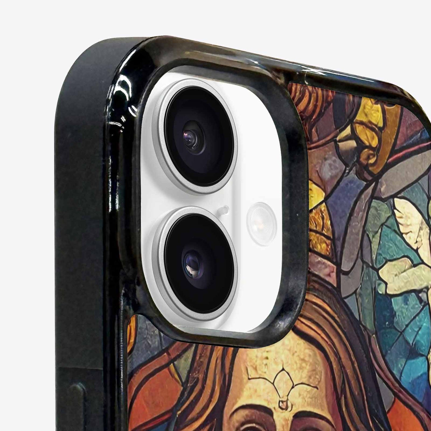 iPhone 16 Case — Jesus Face Small Cross And Faith, Custom Designed Case Cover
