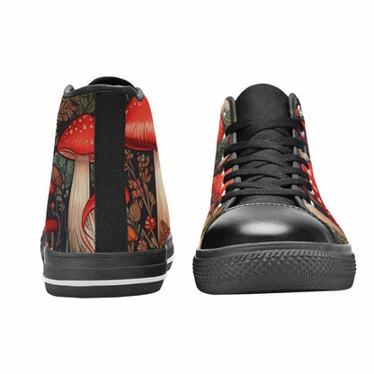 MEN'S Mushroom High Top Canvas Wallpaper Art Sneakers