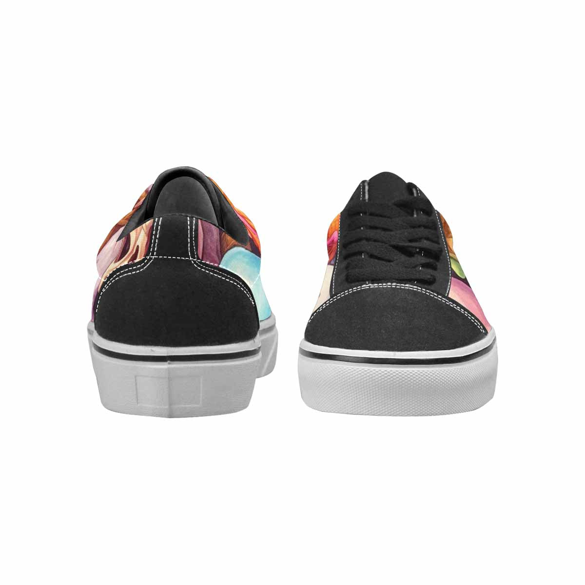 WOMEN'S Ice Cream Monsters  Lace-Up Canvas Melting Art Sneakers