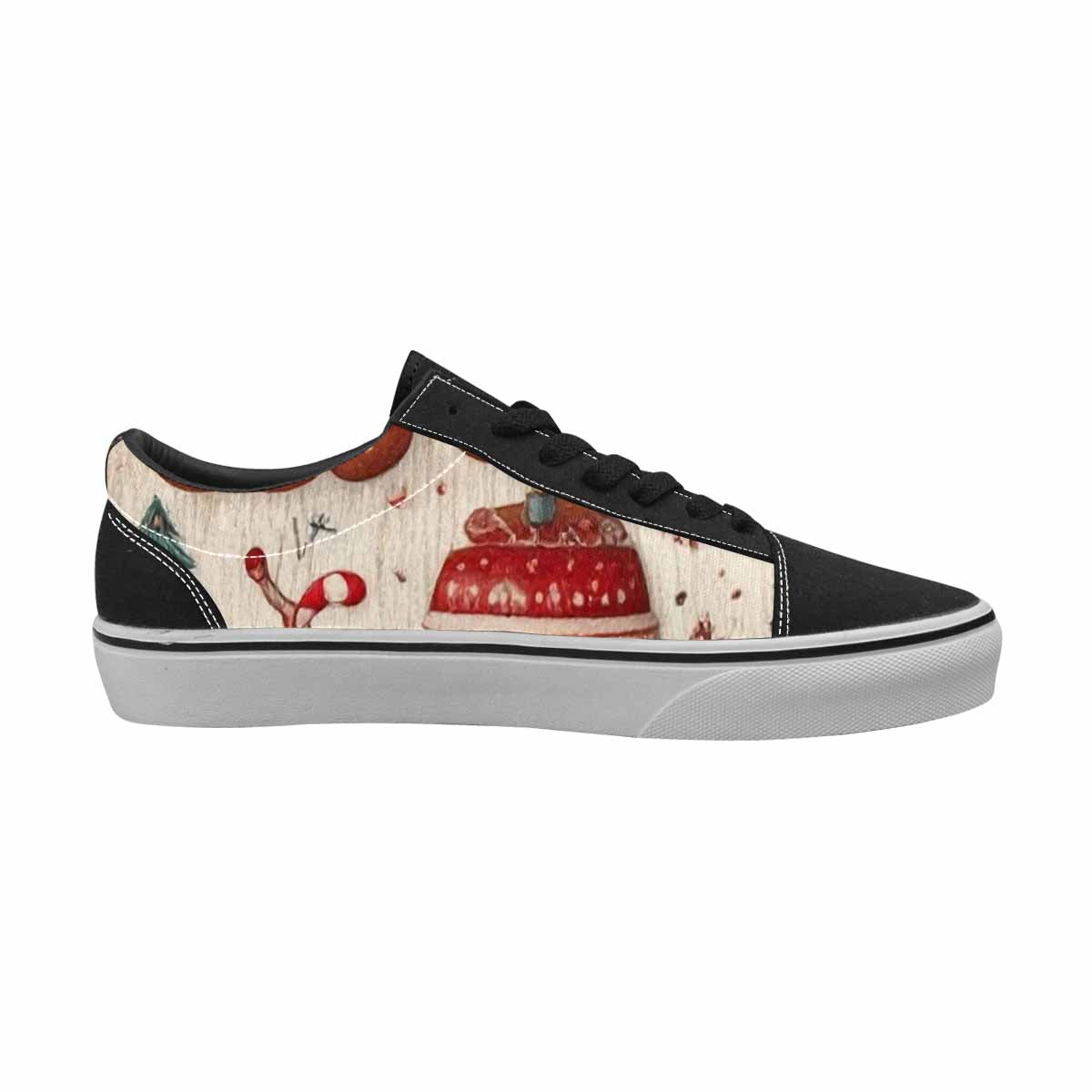 WOMEN'S Christmas Holly Snowflake Canvas Lace-Up Wallpaper Art Shoes