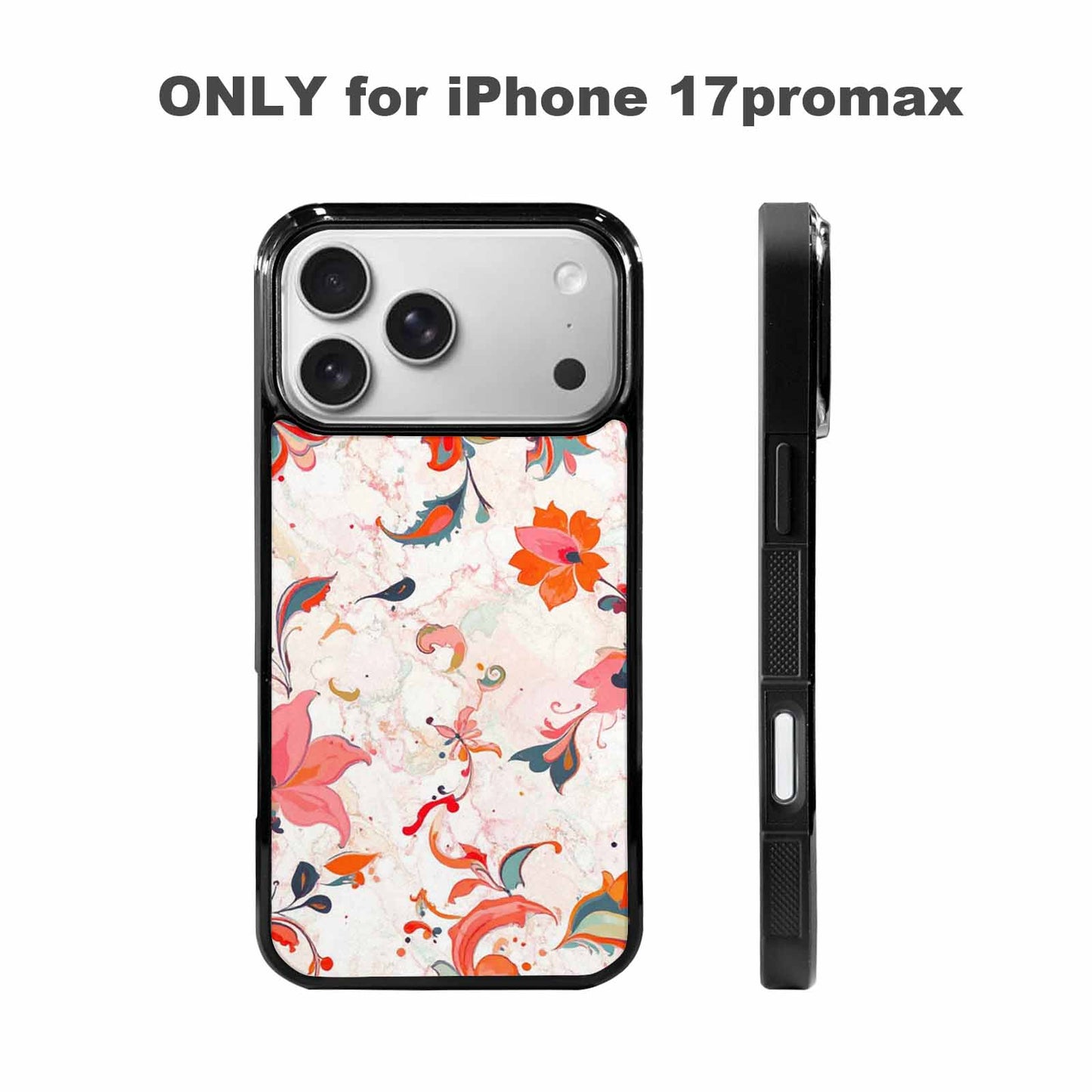 iPhone 17 Pro Max Case — Marble Floral, Custom Phone Case