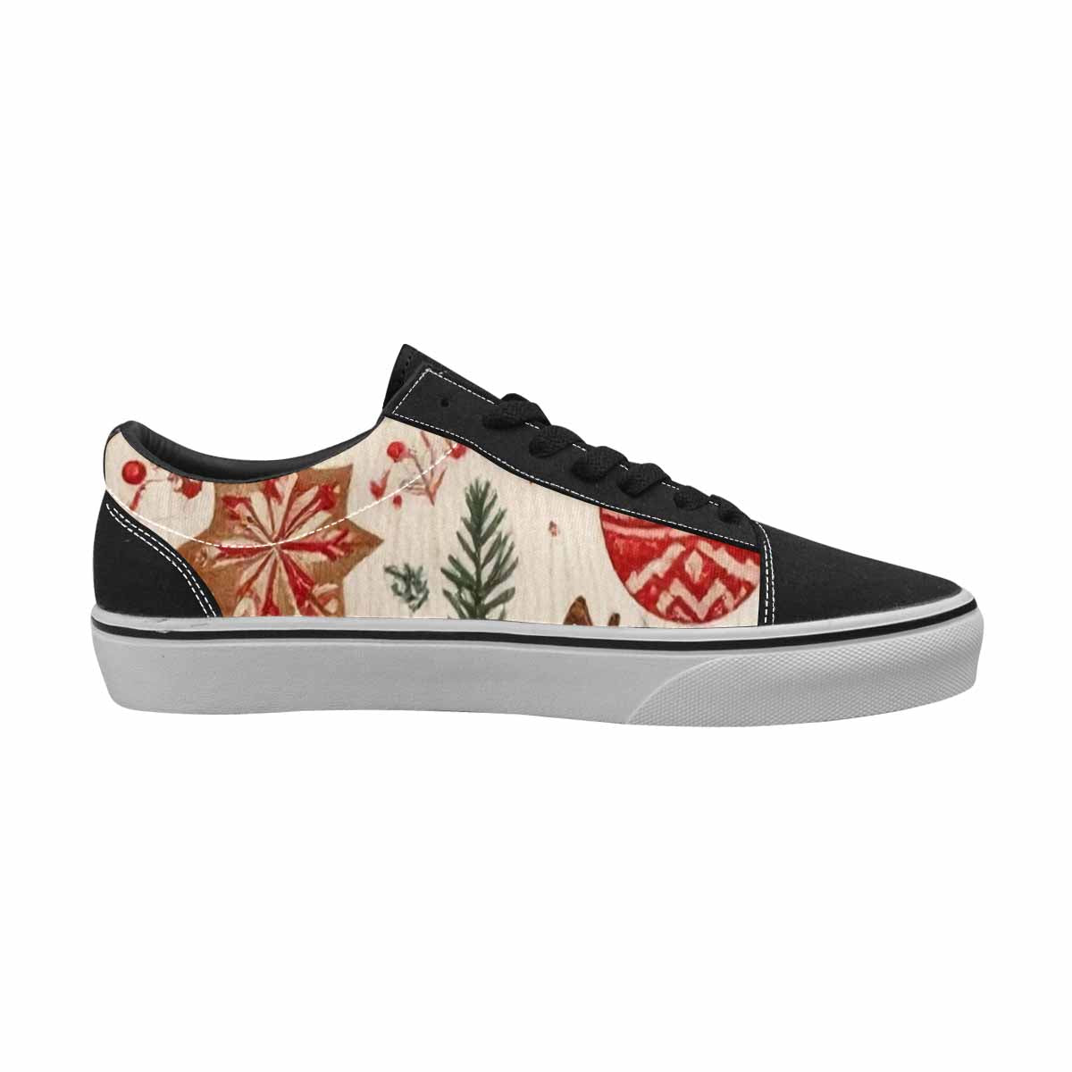 WOMEN'S Christmas Holly Snowflake Canvas Lace-Up Grunge Sneakers