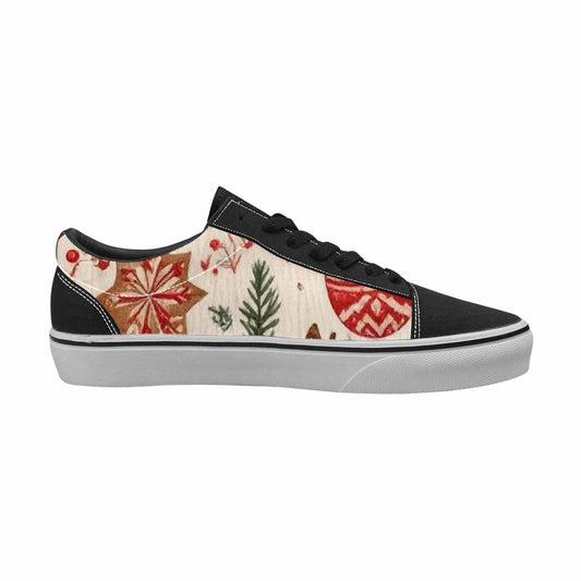 WOMEN'S Christmas Holly Snowflake Canvas Lace-Up Grunge Sneakers