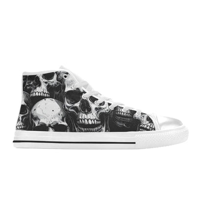 MEN'S Aggressive Comic Skull Black High Top Canvas Aesthetic Custom Sneakers