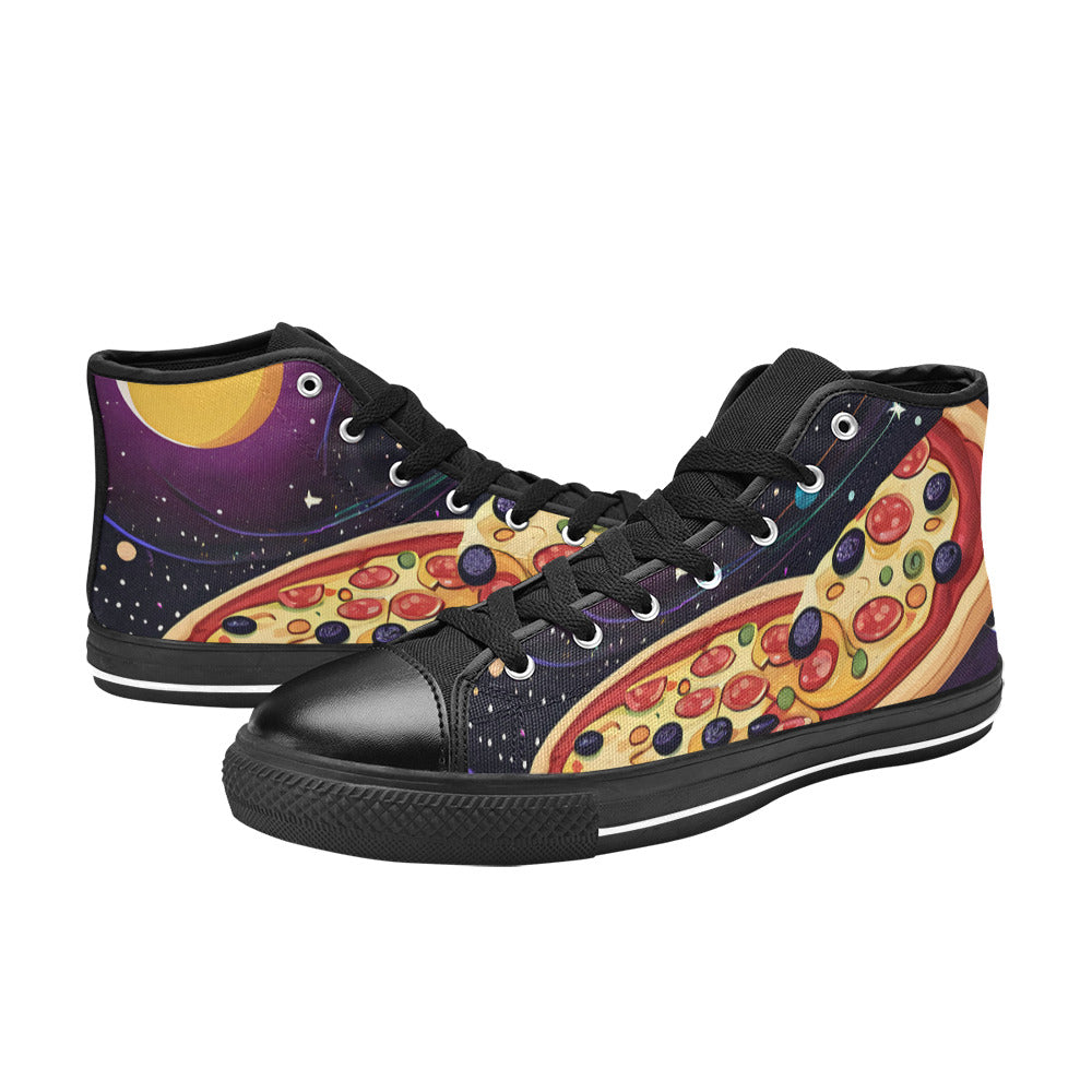 MEN'S Pizza Space Men’S High Top Canvas Aesthetic Custom Sneakers