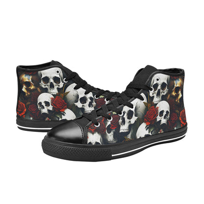 MEN'S Rose Skulls Dark 6 High Top Canvas Vivid Sneakers