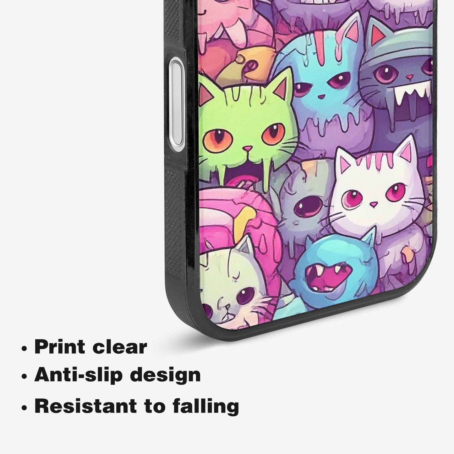 iPhone 16 Case — Pastel Gore Cat Character Pattern Hundreds, Original Design Phone Case