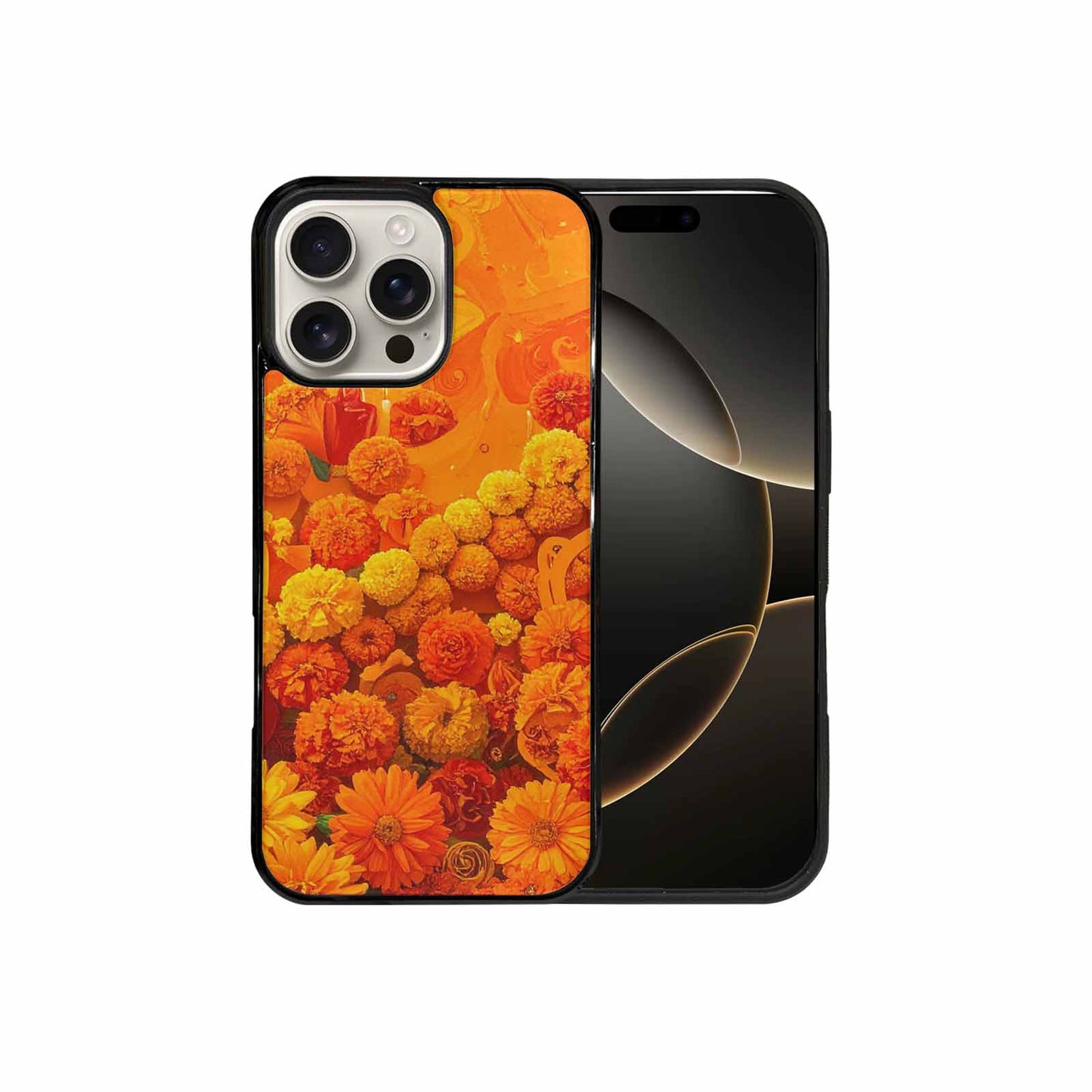 iPhone 16 Pro Max Case — Marigold Day Of The Dead Marigold, Custom Print Case Cover