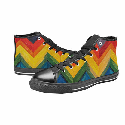 MEN'S Progress Pride Flag High Top Canvas Surreal Shoes