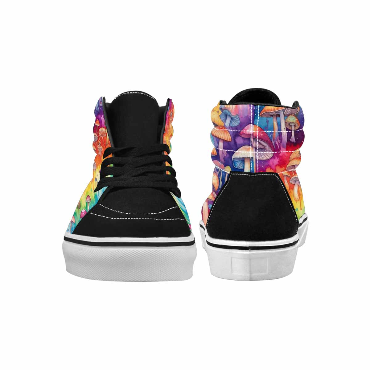 MEN'S Mushrooms  Tie Dye High Top Canvas Wallpaper Art Sneakers