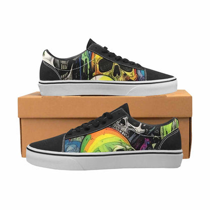 WOMEN'S Rainbow From Skull S Lace-Up Canvas Dark Academia Sneakers