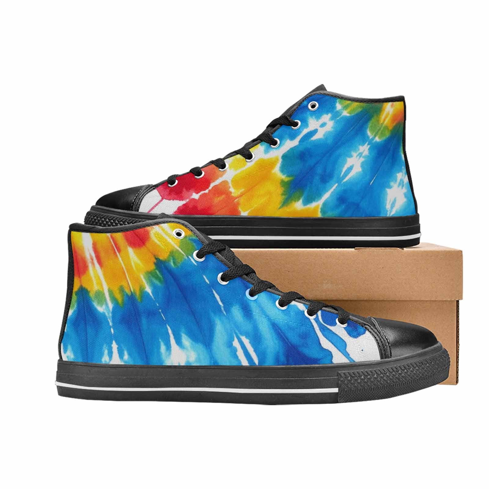 WOMEN'S Tie Dye Drip High Top Canvas Cottagecore Custom Sneakers