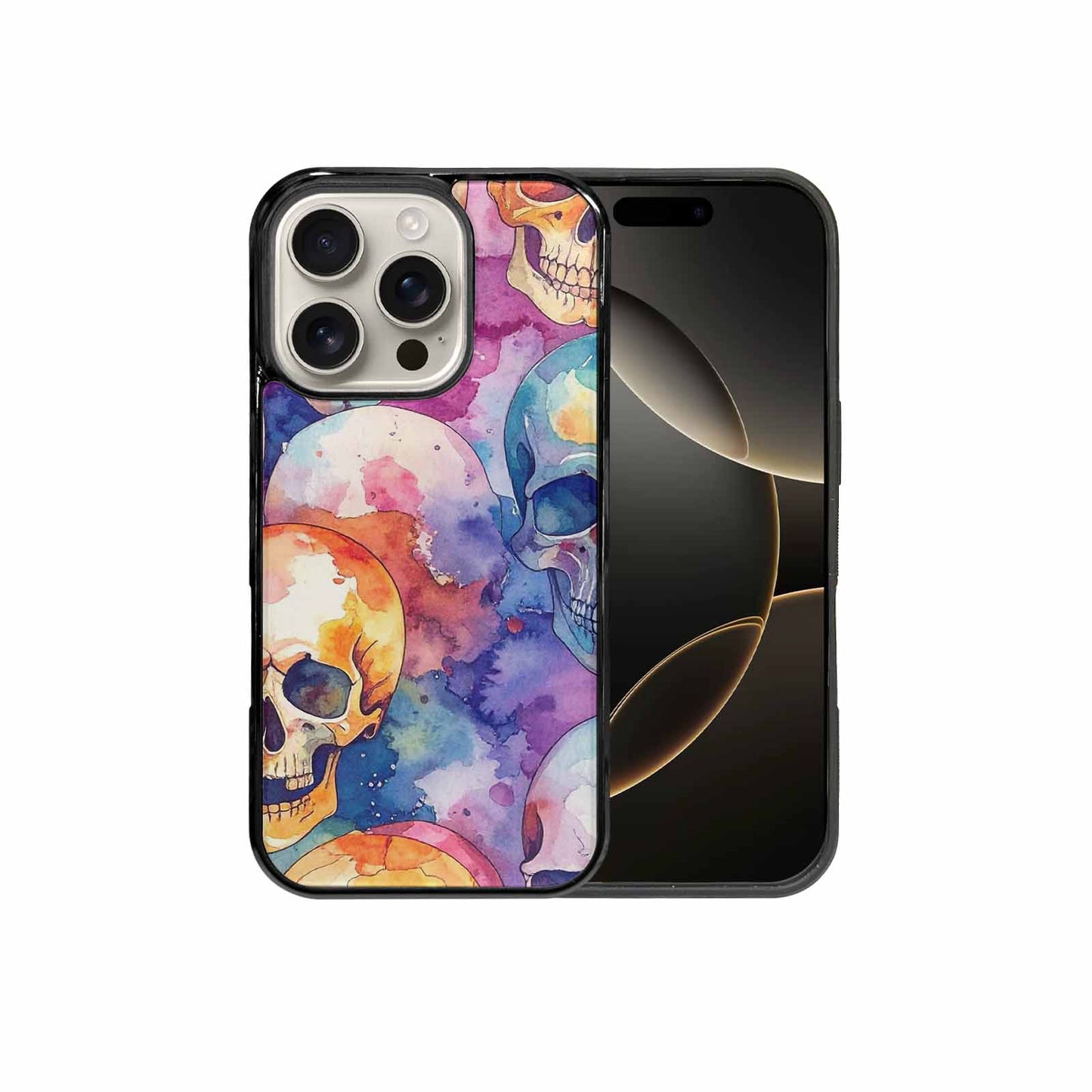 iPhone 16 Pro Case — Kulls Watercolor Skulls Small Skull Pattern, Custom Made Phone Cover
