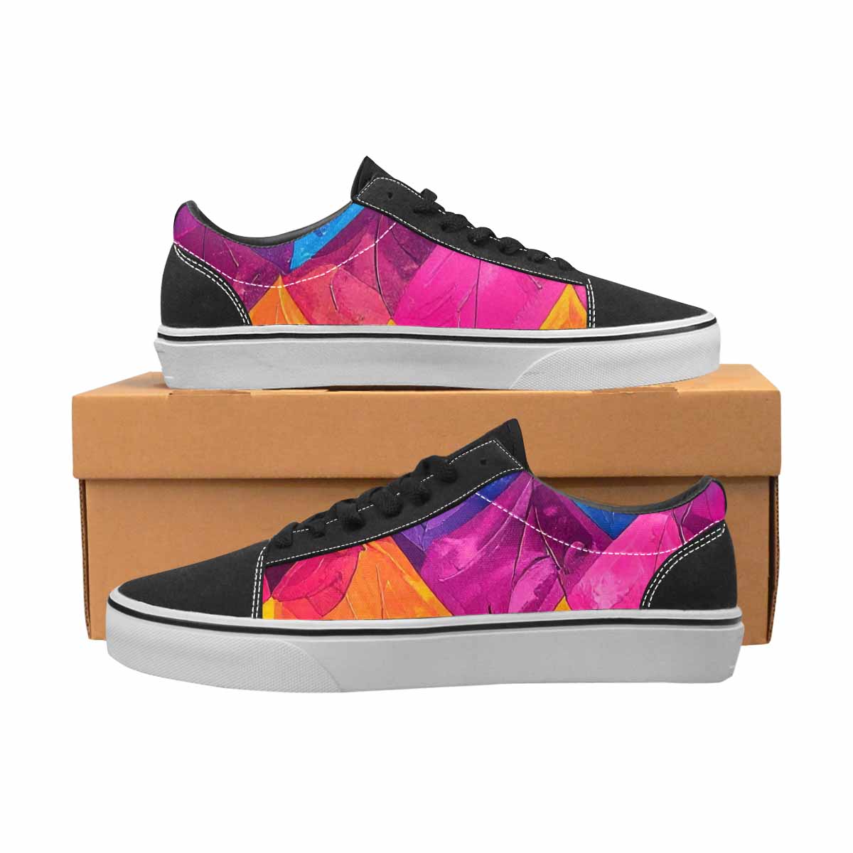 MEN'S Pansexual Flag Color Canvas Lace-Up Wallpaper Art Sneakers