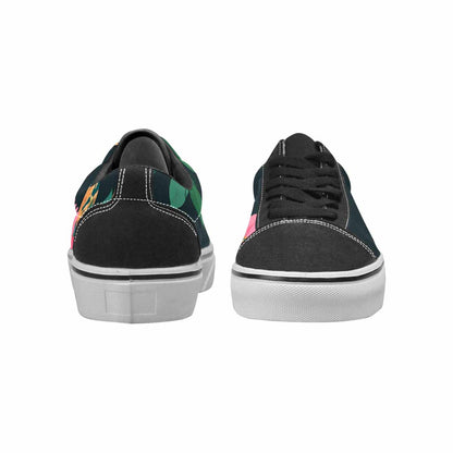WOMEN'S Floral Snake Print Canvas Lace-Up Vivid Shoes