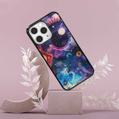iPhone 15 Pro Max Case — Cartoon Eyeballs Galaxy, Original Design Phone Case