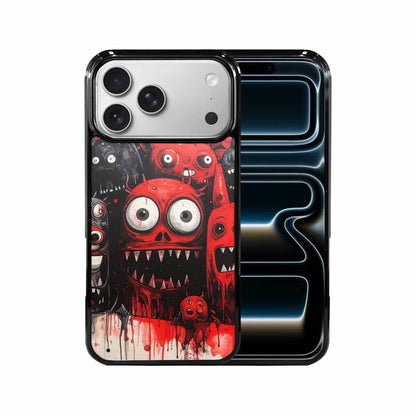 iPhone 17 Pro Max Case — Black &amp; Red Ink Cartoon Cute, Custom Print Case Cover