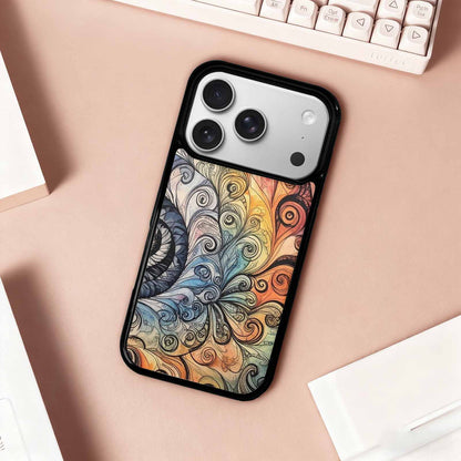 iPhone 17 Pro Case — Tie Dye Swirls Black White Tie, Custom Designed Case Cover