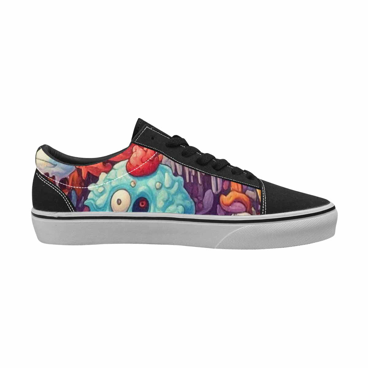 WOMEN'S Ice Cream Monsters  Lace-Up Canvas Neon Fantasy Custom Shoes