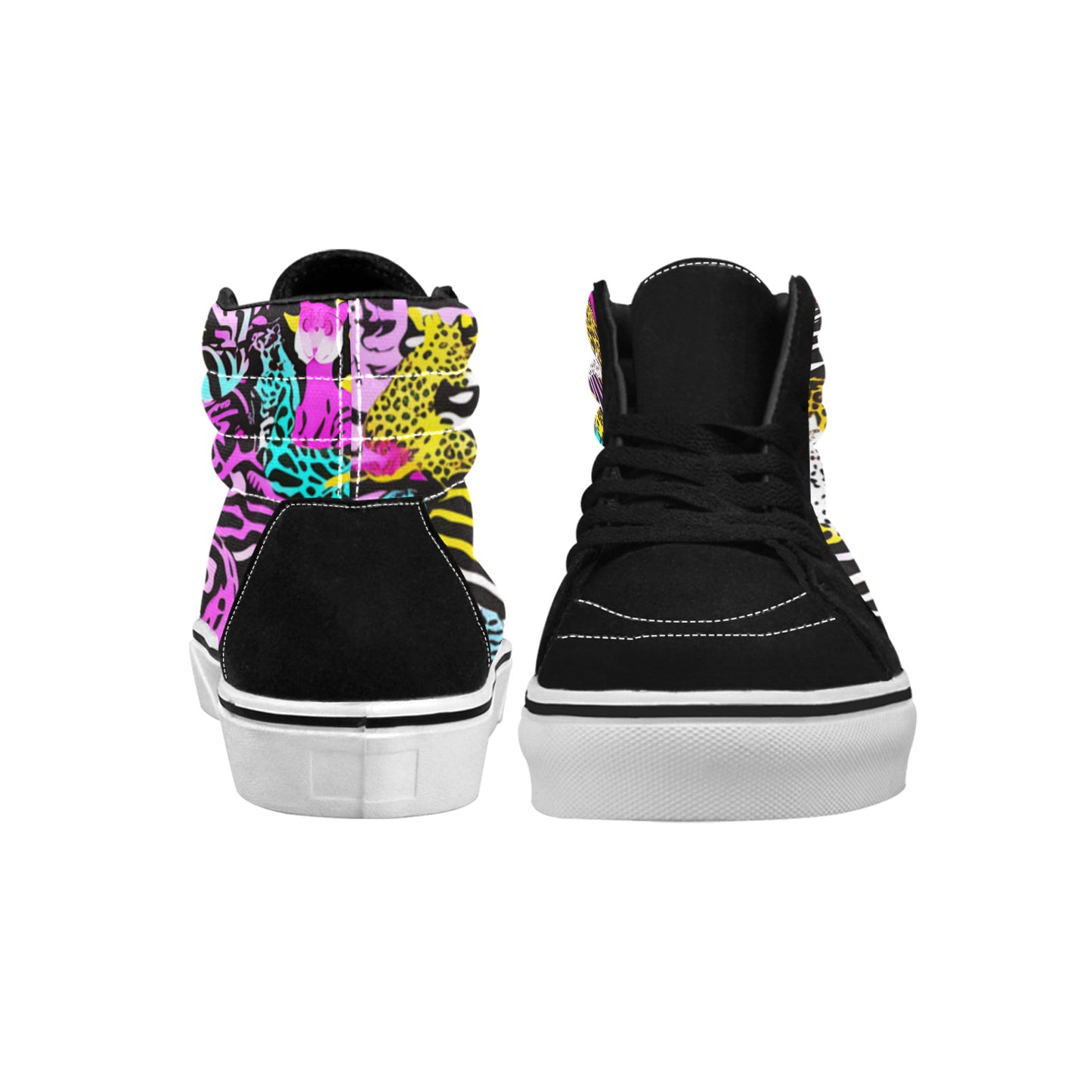 MEN'S Neon Animal Print High Top Skateboarding Grunge Custom Shoes