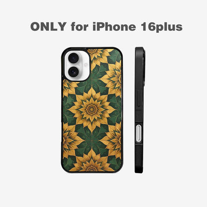 iPhone 16 Plus Case — Sunflower Mandala Kaleidoscope Custom, Custom Print Case Cover