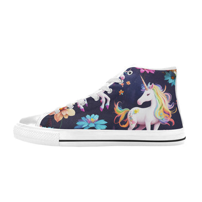 WOMEN'S Unicorns Please 2 High Top Canvas Y2K Custom Sneakers