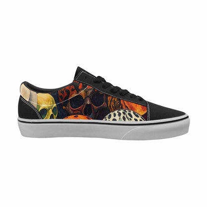WOMEN'S Skulls  Animal Print Lace-Up Canvas Neon Fantasy Custom Shoes