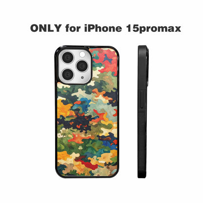 iPhone 15 Pro Max Case — Camo Patches Full Color Vibrant Camo, Customized Protective Case
