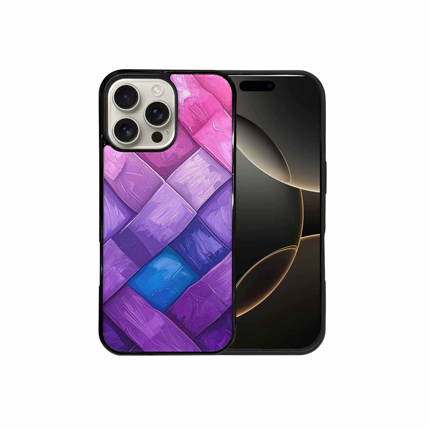 iPhone 16 Pro Max Case — Bisexual Flag Color Theme Small Rainbow, Custom Printed Phone Case