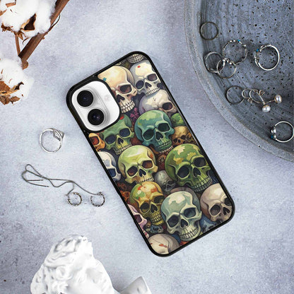 iPhone 16 Plus Case — Skulls Pattern Hundreds Of Sma, Personalized Phone Case