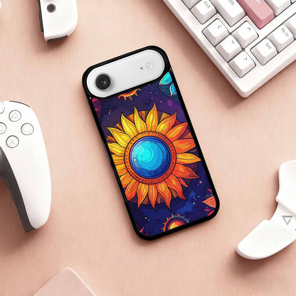 iPhone 17 Air Case — Iridescent Fantasy Sun Disc Original Art, Custom Printed Phone Case