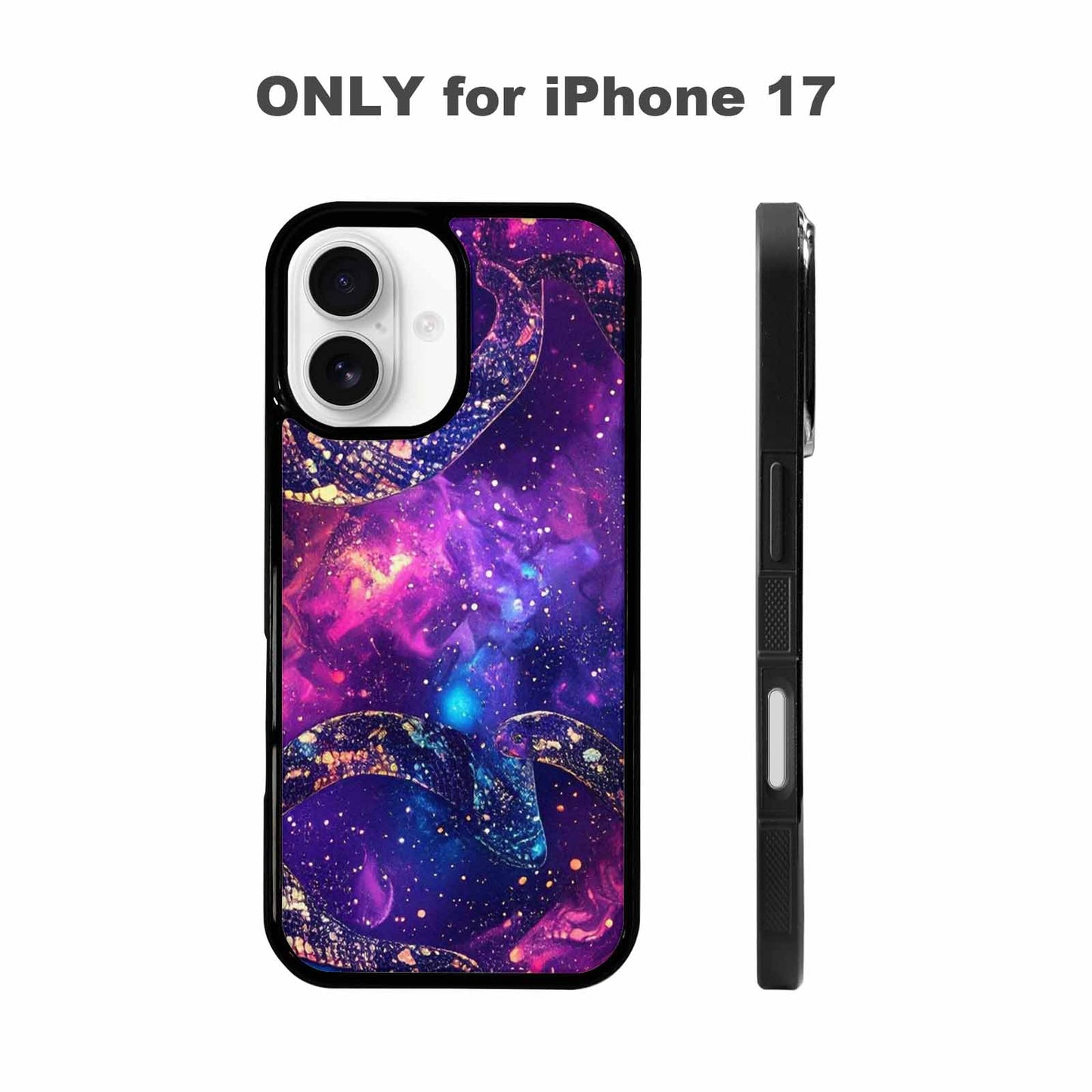 iPhone 17 Case — Galaxy Snake Print Galaxy Space, Custom Designed Case Cover