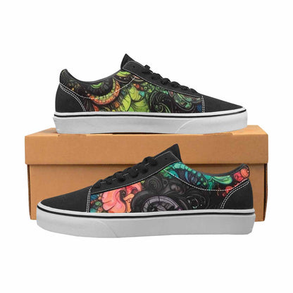 WOMEN'S Tie Dye Black & Green Ink Canvas Statement Vibrant Chaos Custom Kicks