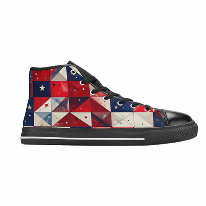 MEN'S American Flag Stars High Top Canvas Dark Academia Sneakers