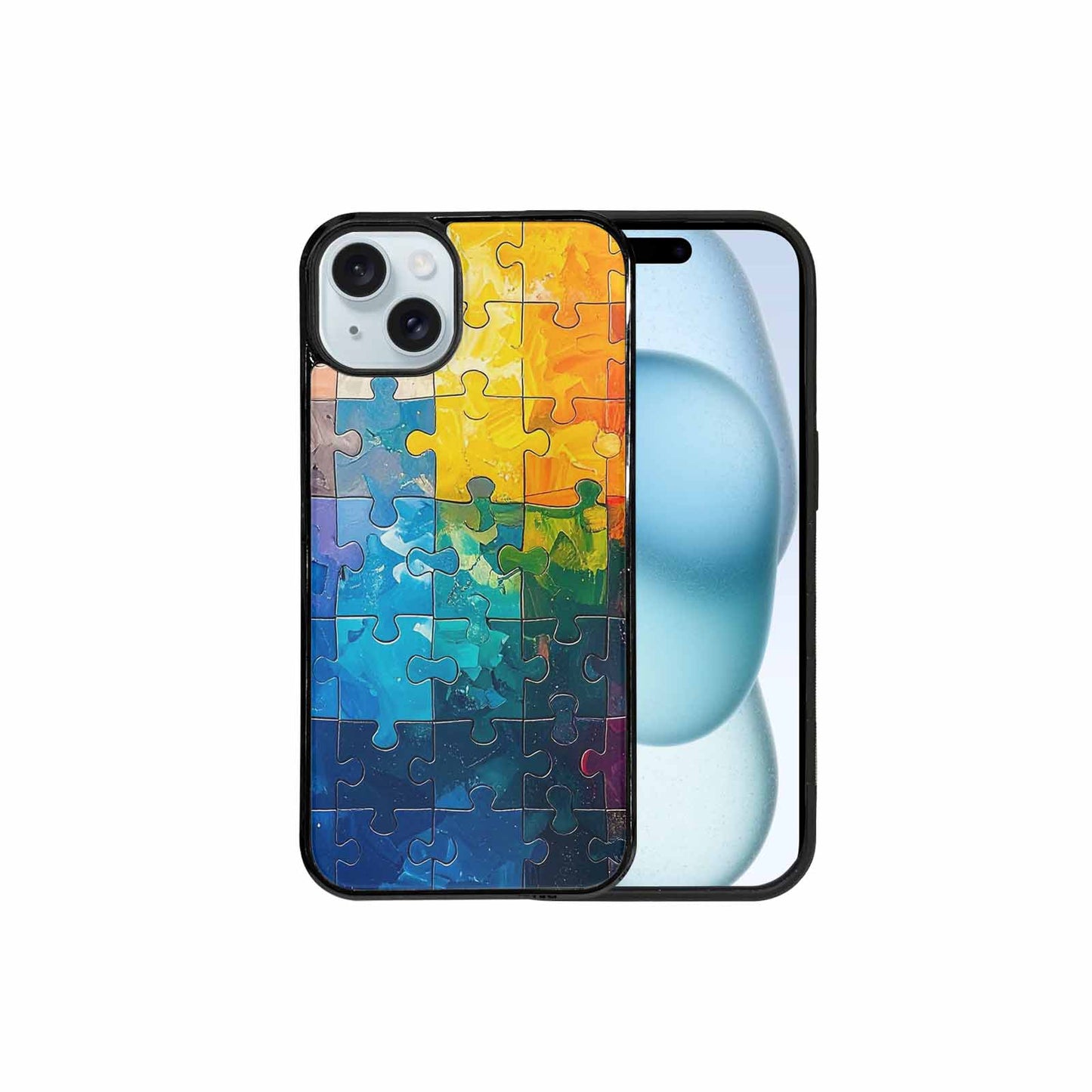 iPhone 15 Plus Case — Autism Puzzle Pieces Puzzle Piece Pattern, Custom Print Case Cover