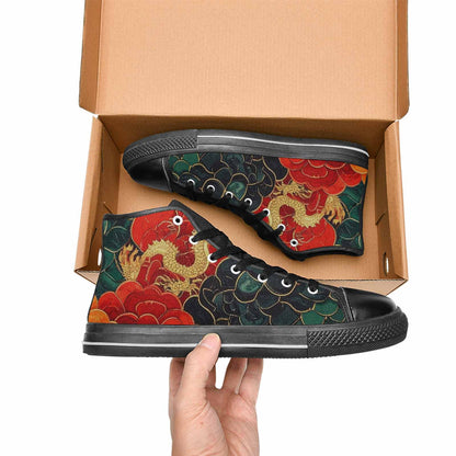 MEN'S Dragon Scale Fantasy High Top Canvas Wallpaper Art Custom Shoes