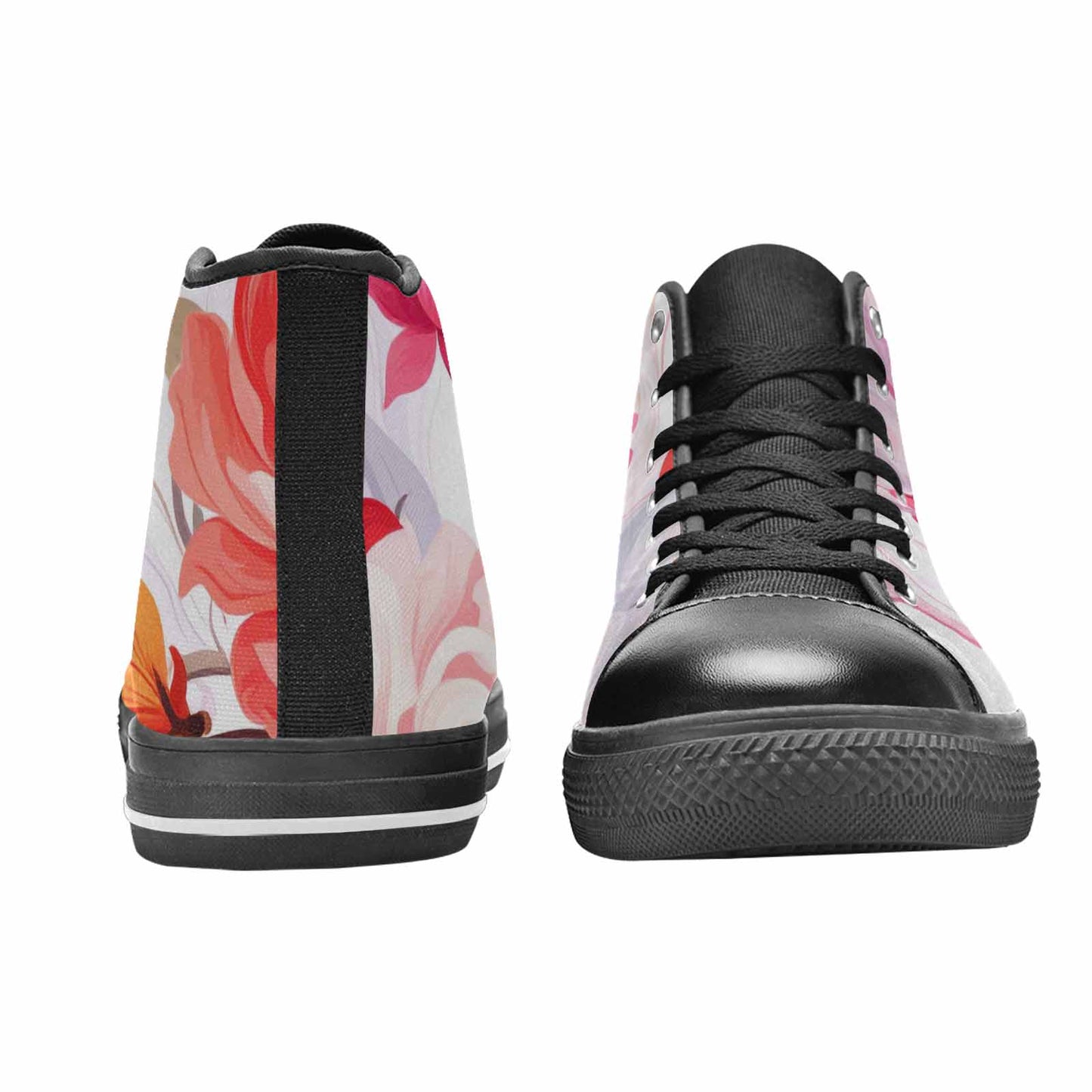 WOMEN'S Marble Floral High Top Canvas Neon Fantasy Shoes