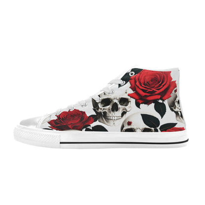 WOMEN'S Skulls Roses Deluxe 5 High Top Canvas Aesthetic Shoes