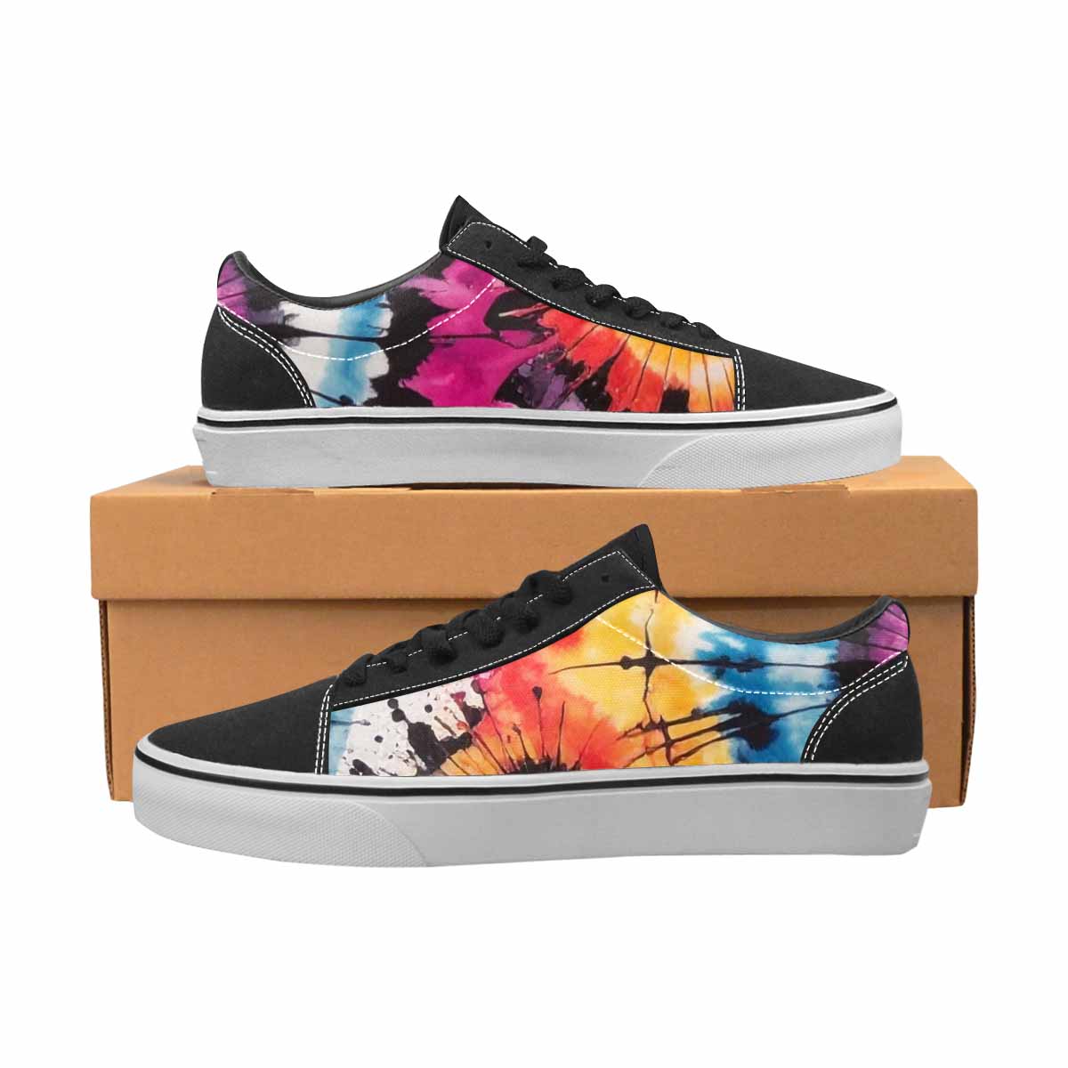 WOMEN'S Tie Lace-Up Canvas Wallpaper Art Sneakers