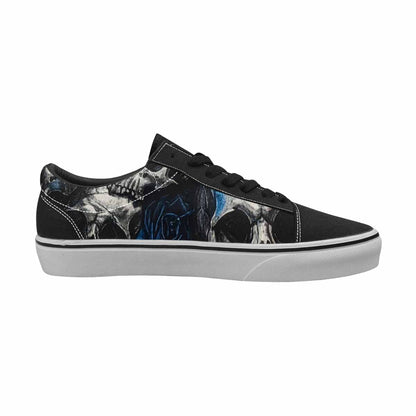 WOMEN'S Skull Roses Lace-Up Canvas Melting Art Sneakers