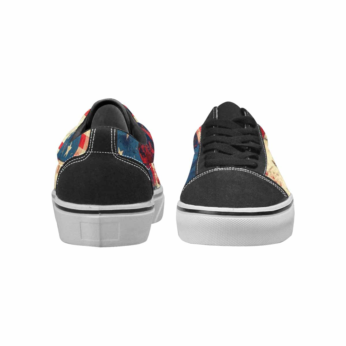 MEN'S American Flag Stars Canvas Lace-Up Vibrant Chaos Custom Sneakers