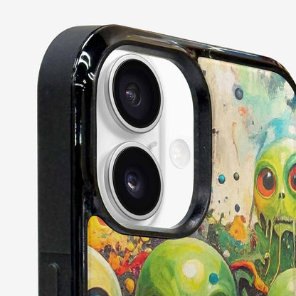 iPhone 16 Plus Case — Aliens Camomelting Aliens Patt Q9t, Custom Printed Phone Case